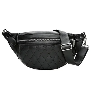 

2019 New Fashion Plaid Waist Bags Famous Brand Designer Women Waist Packs Hight Quality Fanny Pack Belt Bag Black