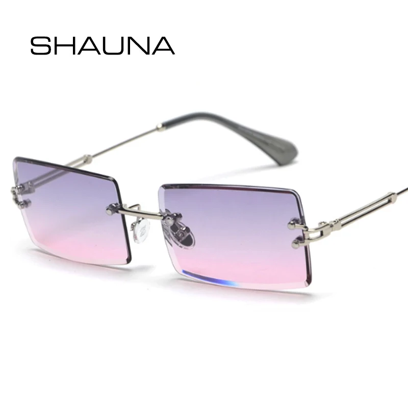 

SHAUNA Fashion Rectangle Gradient Sunglasses Women Rimless Sun Glasses