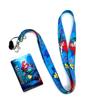 

30 pcs Mermaid Princess Neck Strap Lanyards Card Holders Bank Neck Strap Card Bus ID Holders Rope Key Chain Gift K14