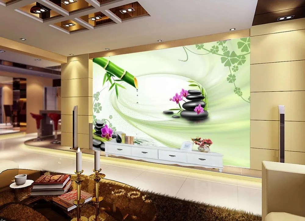 

customized wallpaper for walls 3d wallpaper Fashion bamboo stone background wall living 3d wallpaper 3d nature wallpapers