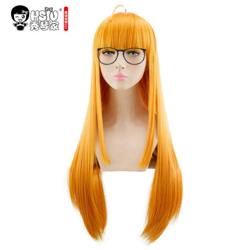 

HSIU NEW High quality persona5 Futaba Sakura Gold orange Cosplay Wig Costume Play Wigs Halloween Costumes Hair free shipping