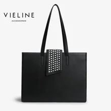 Новейшая женская сумка через плечо Vieline из натуральной кожи с заклепками, дизайнерская брендовая сумка через плечо из натуральной кожи