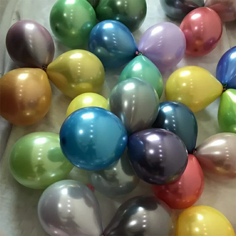 

NEW Chrome gold double balloon flashing metal balloon Thick Pearly Metal Chrome Wedding Party Decoration Balloons