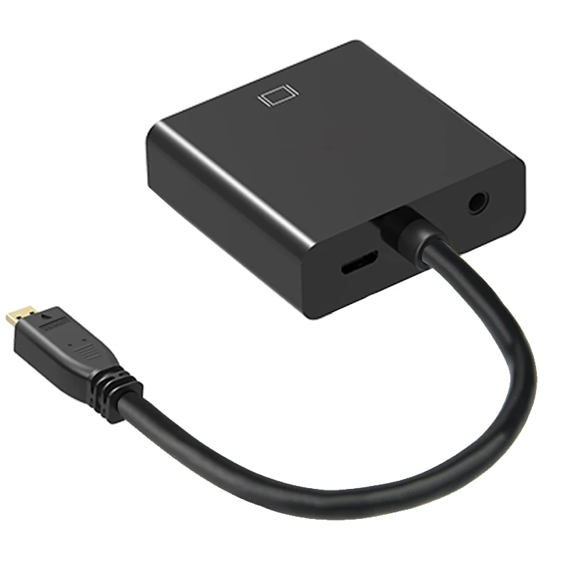 GuSou Micro HDMI Mini HDMI to VGA Female Adapter Converter Cable with Power & Audio Connector M/F 20cm
