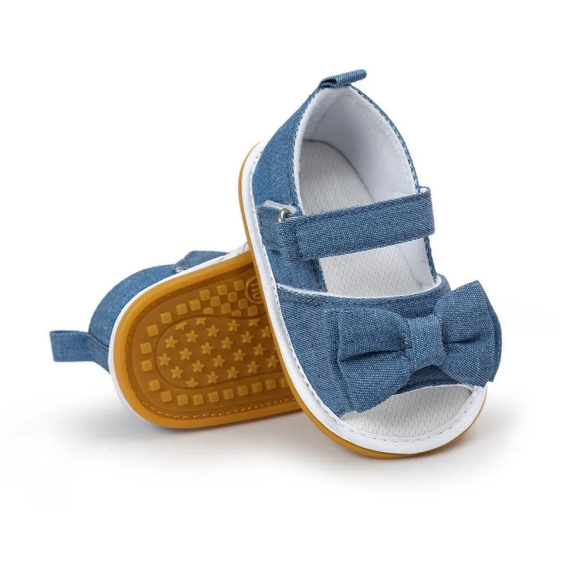 

2018 Fashion Baby Girl Shoes Bow Stripe Butterfly-knot Hook & Loop Flat Heel Summer Sandals 0-18 Months