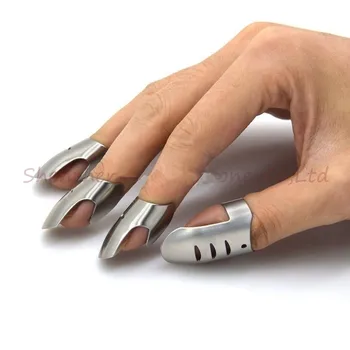 

100Set 4pcs/set Adjustable Stainless Steel Finger Hand Guard Finger Protector Knife Slice Chop Safe Slice Cooking Tool