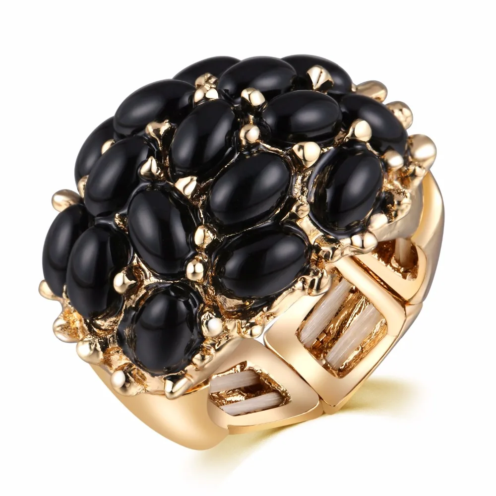 

GrayBirds Fashion Jewelry Resin Rings For Lady Free Size Black Color