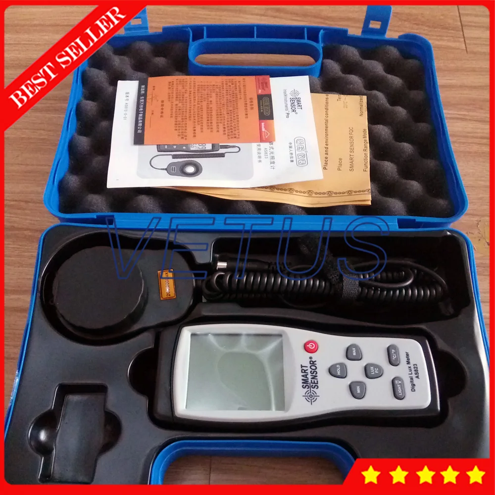 

AS823 Spectrometer prices with 1~200.000lux portable lux meter light meters illuminometer