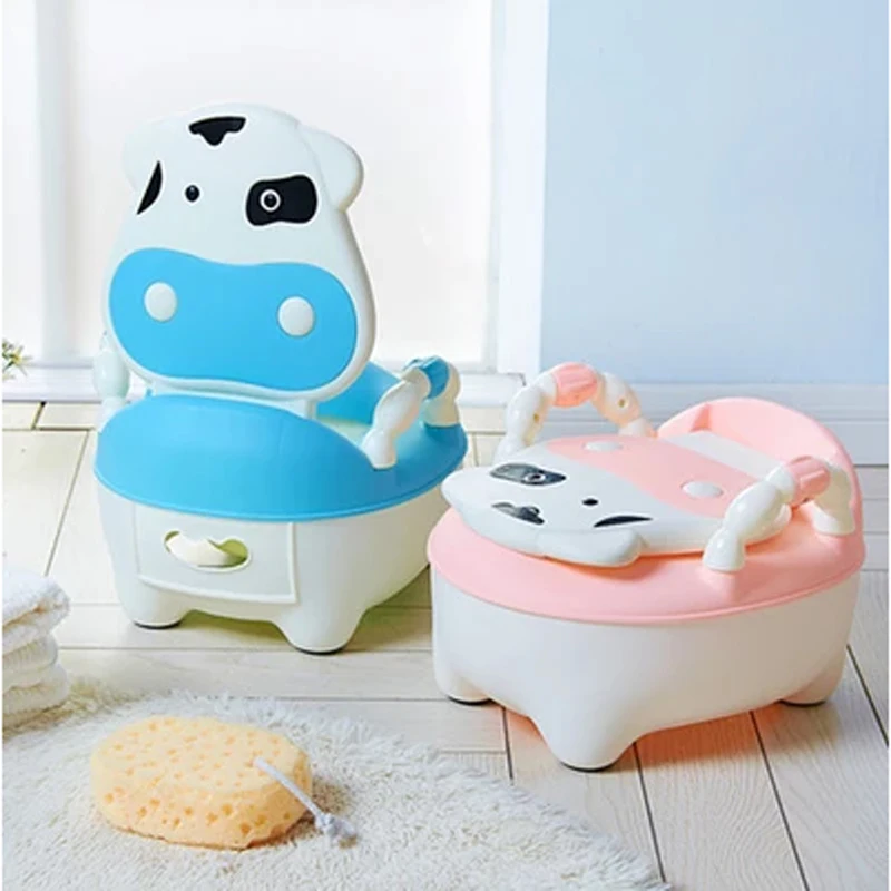 2017 Hot Selling Cow Baby Potty Toilet Seat Urinal Girls Cute Plastic