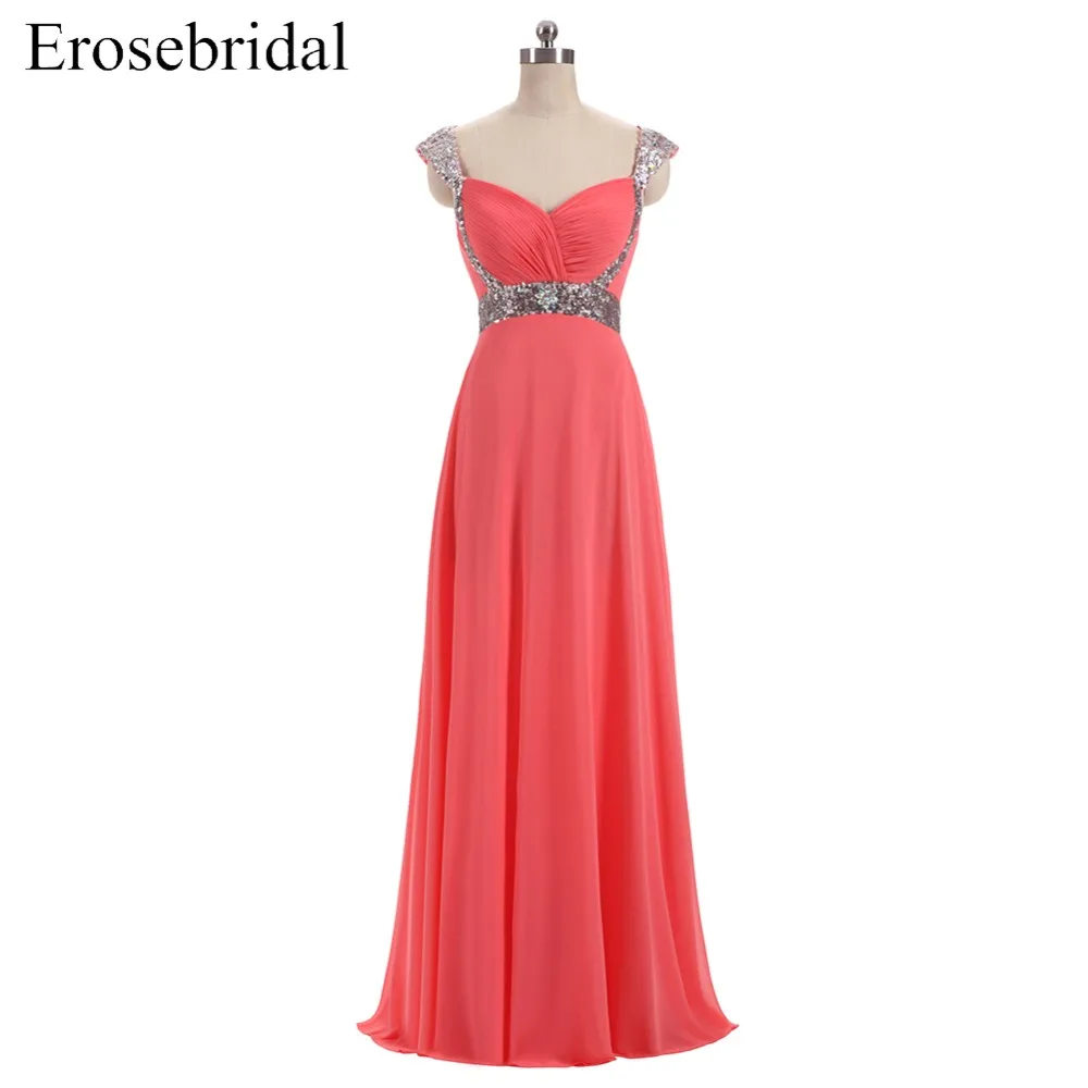 [Clearance Sale] Cheap Evening Dress Long Chiffon Sequined Formal Women Party Prom Wear with Lace Up 48 Hours Shipping