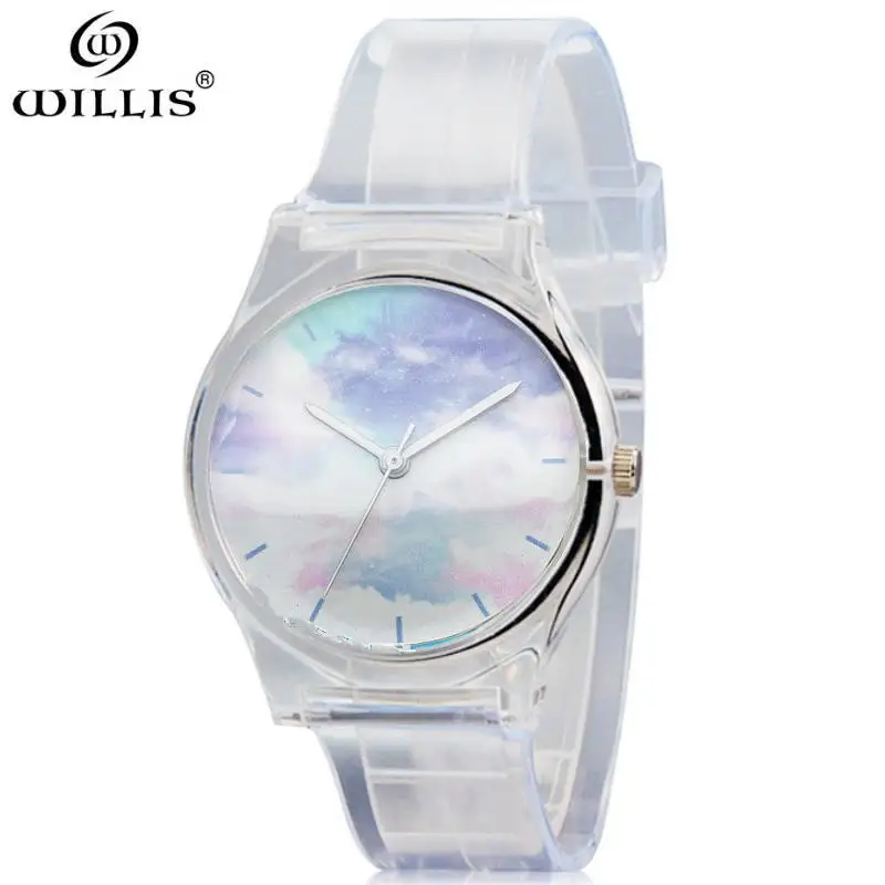 

WILLIS Brand Silicone Strap Display Women Dress Watch Fashion Casual Quartz Watch Women ransparent Wristwatch relogio feminino