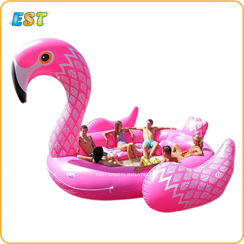 

Free Shipping New Arrival 6 Persons Huge inflatable Pool Float Giant Inflatable Flamingo Swimming Pool Island Lounge Pool Party
