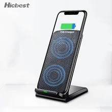 10 Вт Быстрое Qi Беспроводное зарядное устройство Подставка для телефона Беспроводная зарядка индукционное зарядное устройство для iPhone XR XS Max X 8 Plus samsung Galaxy S9 S8