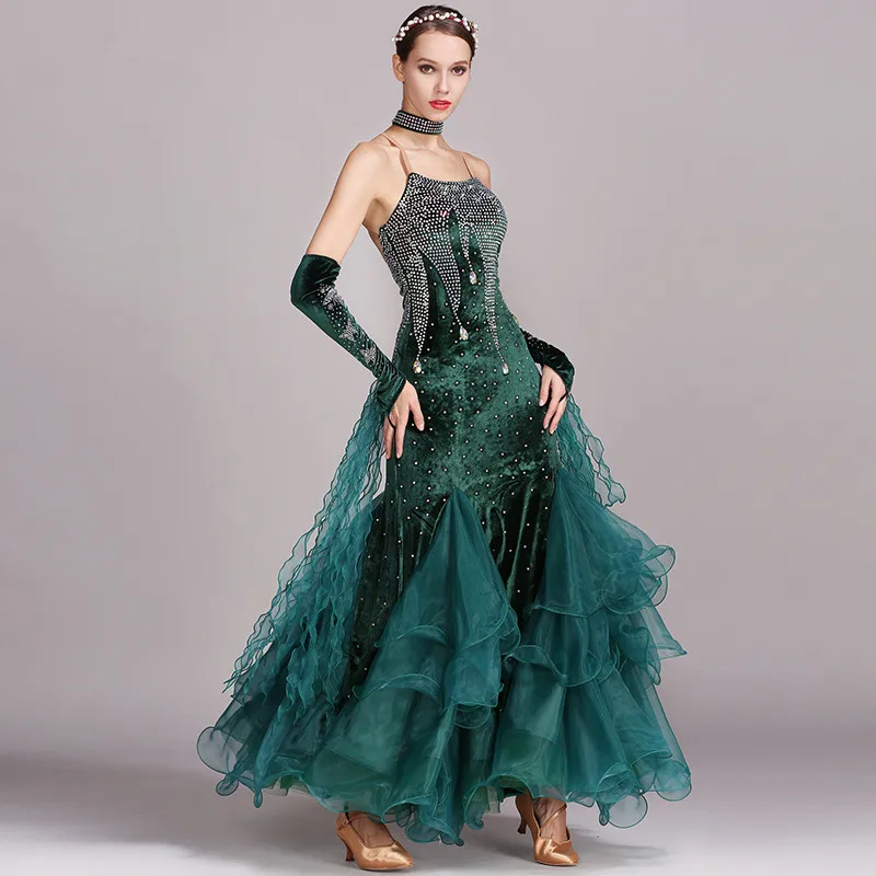 5 colors Ballroom Dance Dresses Women New Sexy Backless Standard Waltz Dancing Costume Adult Black Ballroom Competition Dresses