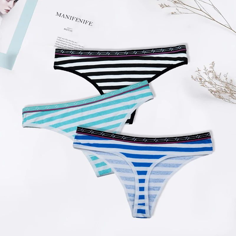 

Sexy G-String Ladies Girl Thong Cotton Women Panties Female Underwear Lingerie Intimate Briefs T-back 3 Pcs/set FUNCILAC
