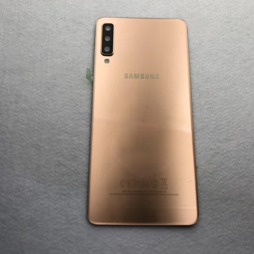 Для samsung Galaxy A7 Задняя крышка батареи A750 чехол A750F SM-A750 задняя дверь корпус стеклянная панель запасные части - Цвет: Золотой