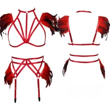 Перьевые эполеты Крылья Ангела топы со жгутами Регулируемый бандаж перо плечо корсет burningman свадебное платье одежда в стиле рейв