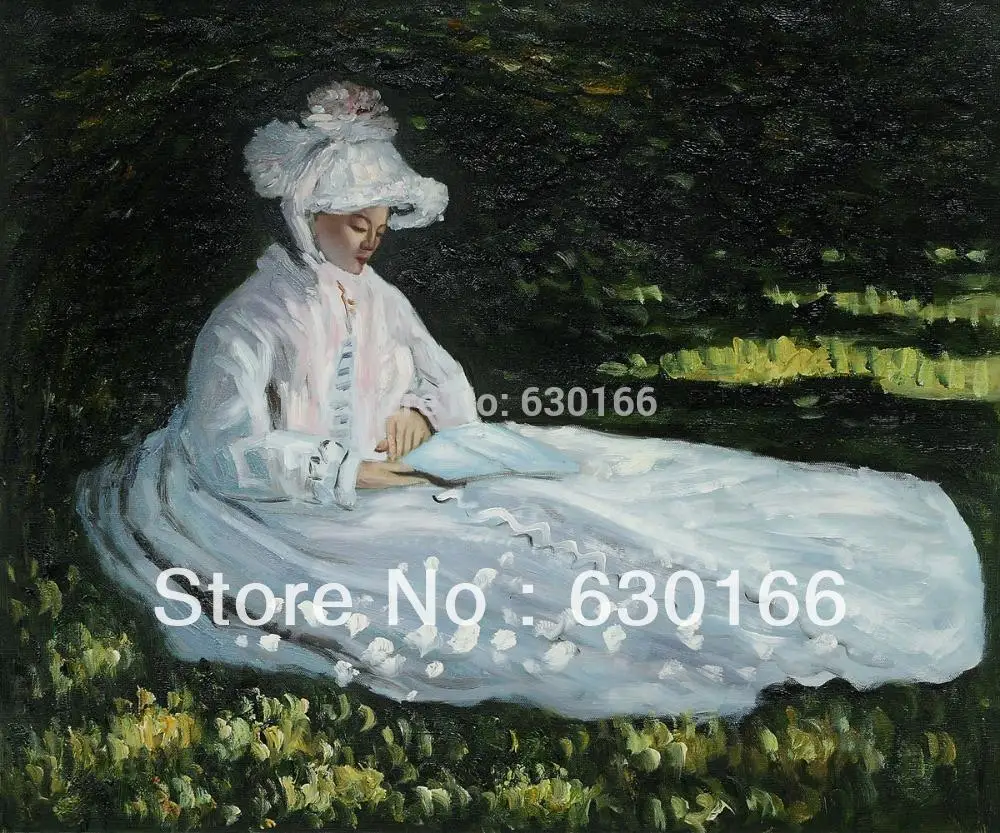 

Claude Monet's Famous Figure Oil Painting Reproductions - Camile Reading 100% Handpainted Wall Painting for Home Decor