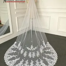 Реальные образцы изображений 3 метра тюль кружева вуаль с кружевным краем и аппликацией