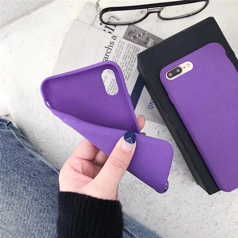 Роскошные фиолетовые волоконные силиконовые чехлы для телефонов iPhone 7 7plus 6 6s Plus 8