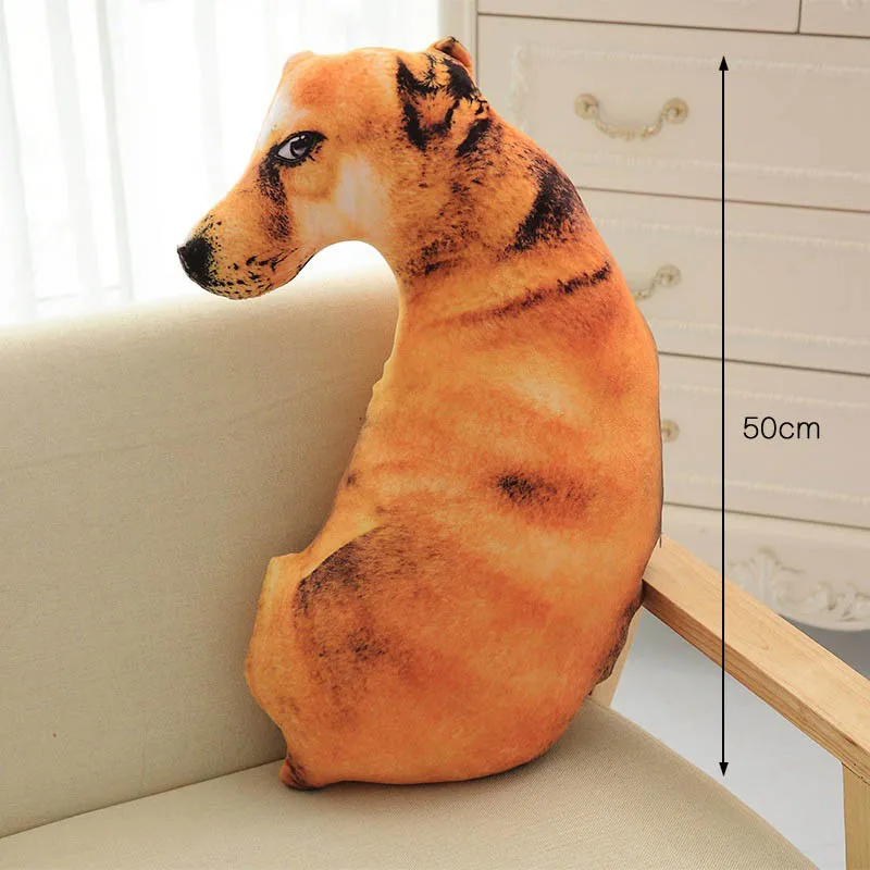 CAMMITEVER 50cm Cute Simulation Dog Plush Toy 3D Printing Stuffed Animal Dog Home Decor Cartoon Sofa Toys Sleeping Pillow Plush - Цвет: 2