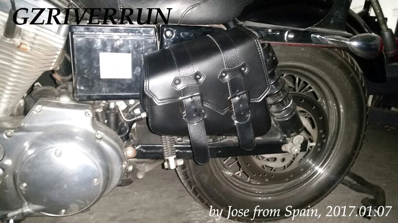 Gzriverrun ПУ кожа Saddlebag для Harley Davidson Sportster XL 883 1200 черный 2 шт. мотоциклетные Чемодан инструмент стороны сумка