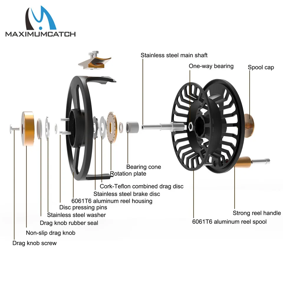 Maximumcatch Tail 3/4 5/6 7/8wt светильник для нахлыстом Рыболовная катушка большая беседка тефлоновый диск черная Летающая катушка