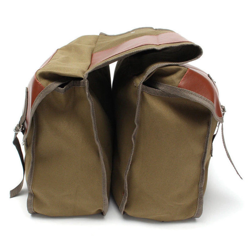 

Olive Green Motorcycle Saddle Bag Travel Tool Storage Canvas Pouch Box Motorcycle Universal