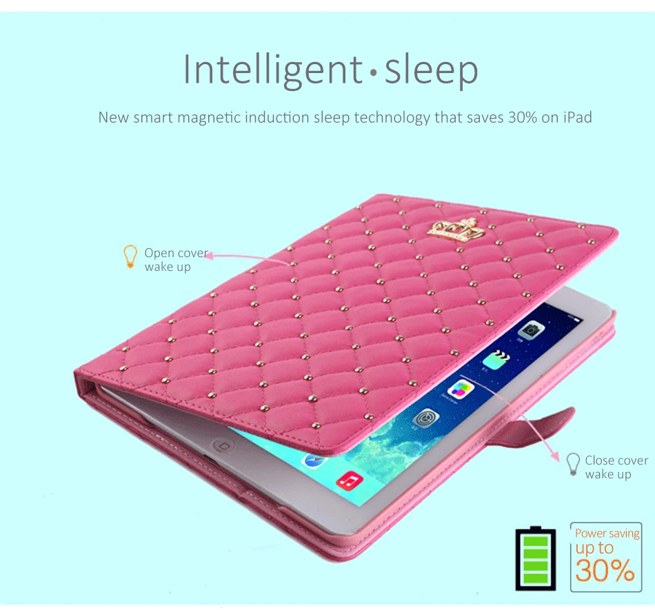 Luxury Flip Case 7.9inch Tablet Sleeve Protective Cover Shell For iPad Mini1234 9.7 For ipad 234 Auto Sleep Wakeup Holder Stand (5)