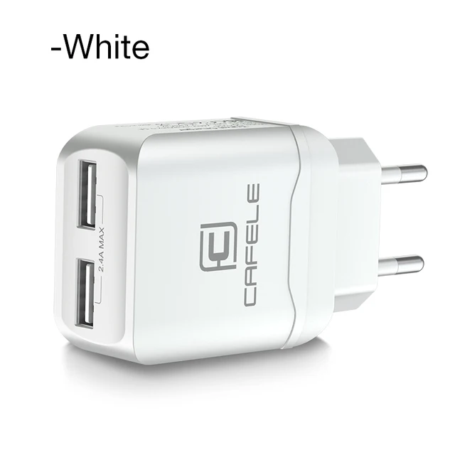 Cafele UE Podłącz 2 Ładowarka USB Adapter Travel Ładowarka Cafele UE Podłącz Dual USB Ładowarka DC 5 V 2.4A 12 W