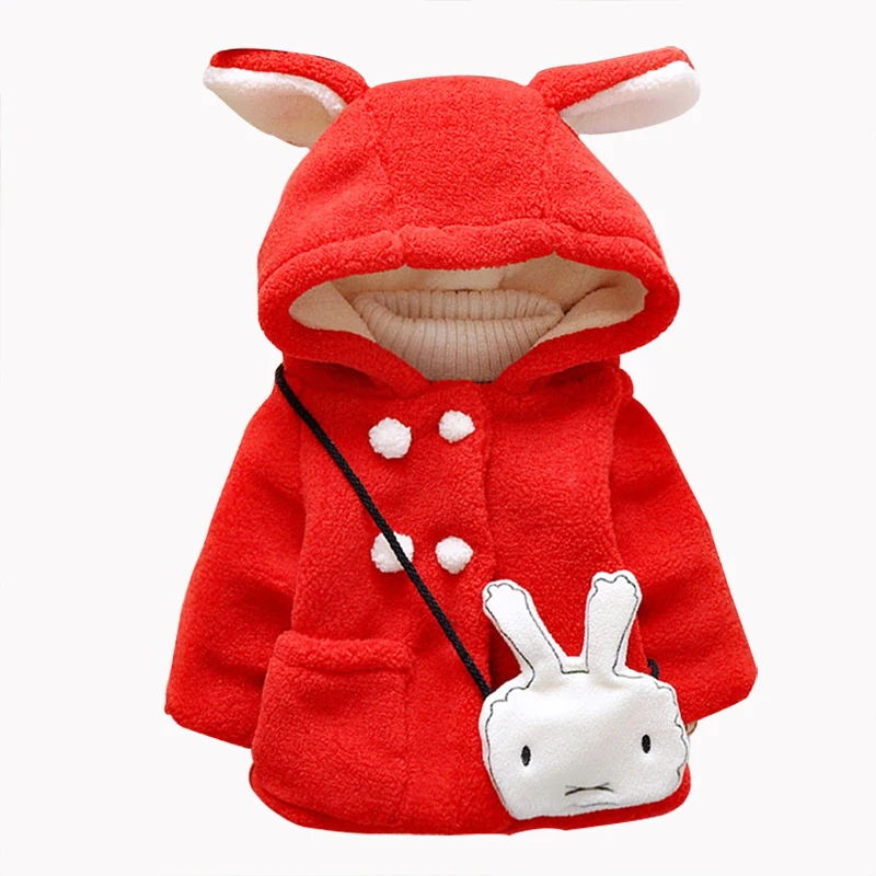 

Red Baby Girl Winter Coat Hooded Newborn Jacket Cotton Warm and Soft Newborn Coat for Baby 6-24 Months