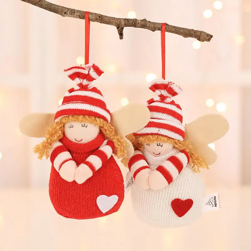Рождественское украшение для рождественской елки, плюшевая милая кукла-ангел, подвески, рождественская елка, висячие украшения, новогодний подарок для детей, игрушки