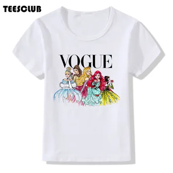 2019 new Summer Vogue Princess Print Children T-shirt Short Sleeve O-neck T shirt Baby Gilrs Casual Tshirt Kids Clothing 2