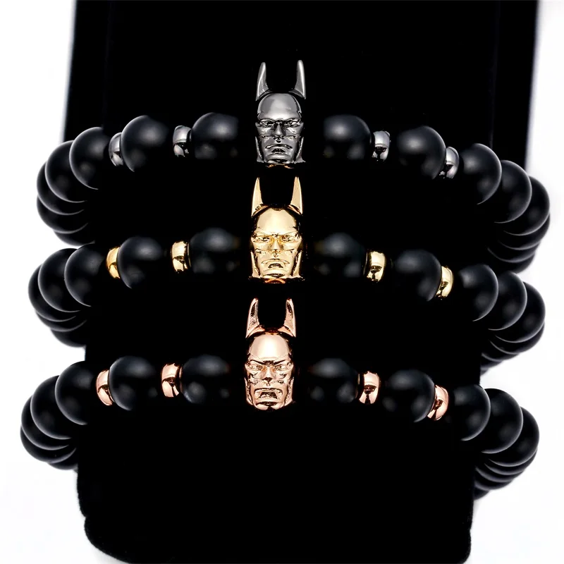 Buy Hyung Pune Batman Bracelet Black 8MM Ntural Stone