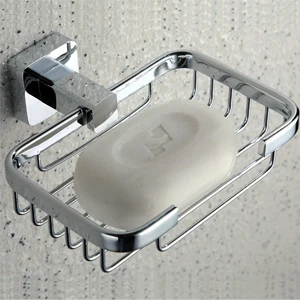 HOTAAN набор аксессуаров для ванной из нержавеющей стали, крючок для халата, держатель для бумаги, вешалка для полотенец, мыльница, наборы для ванной комнаты, хром 810700T - Цвет: soap basket