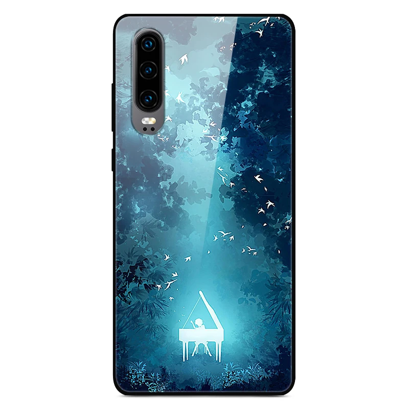 Чехол H для huawei P30, жесткий стеклянный чехол для телефона huawei P30 Pro P30Pro, Мягкий бампер, закаленное P 30, пространство для Huawe P30