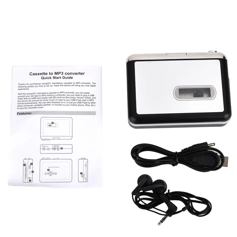 EZCAP231 Кассета для Mp3 конвертер Autoreverse Функция конвертируйте старые кассеты в MP3 сохранить в Usb флэш-диск