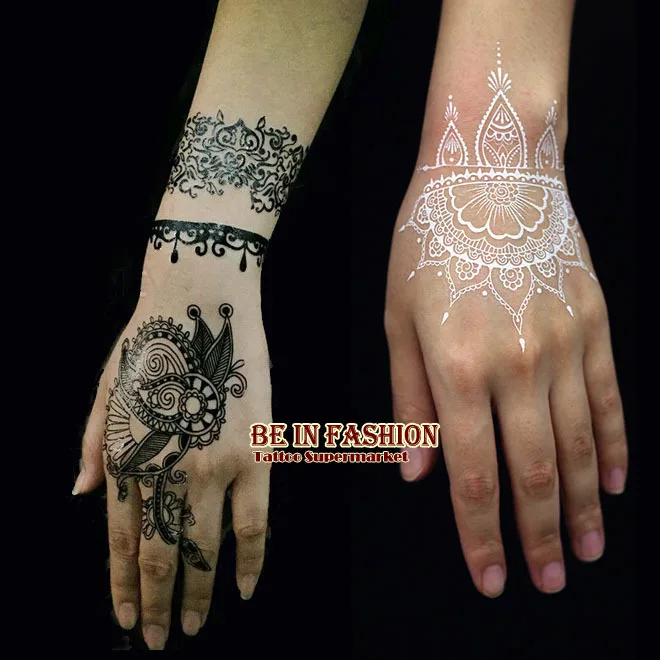 100pcs lot indian arabic trendy white black henna tattoos 100pcs lot indian arabic trendy white black henna tattoos