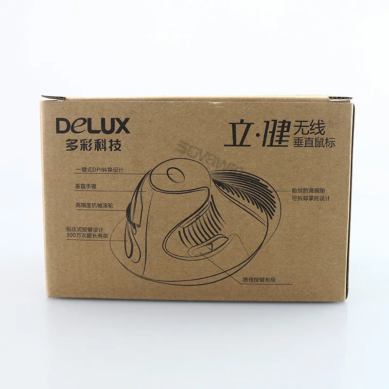 Delux M618 беспроводная эргономичная Вертикальная мышь 2,4g 6 кнопочная мышь 1600 dpi компьютерная USB оптическая мышь для ПК ноутбука офиса