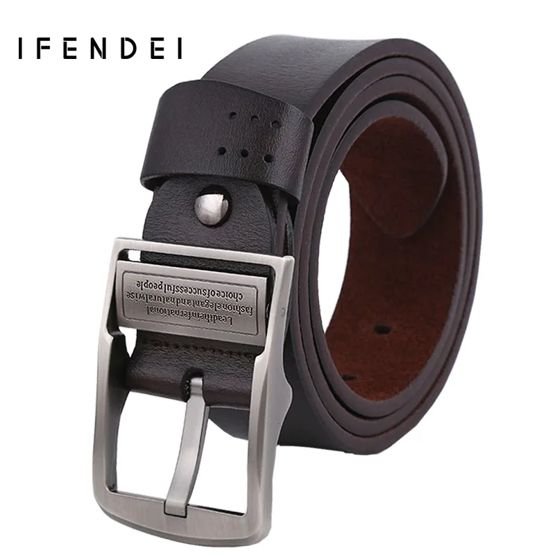 IFENDEI Soft Leather Belt Men High Quality Designer Belts For Men's Casual Genuine Leather Waist