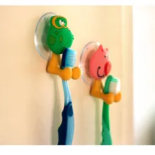 Animal Cute Hello Kitty Cartoon Suction Cup Toothbrush Holder Bathroom Accessories Set 5 colors Wall Suction Holder Tool