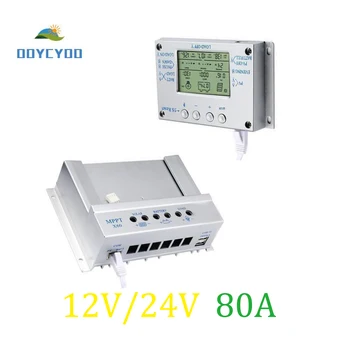 

OOYCYOO MPPT 80A Solar Panel regulator 12V 24V double USD 2.4A 5V output and discharge with 2M Remote display