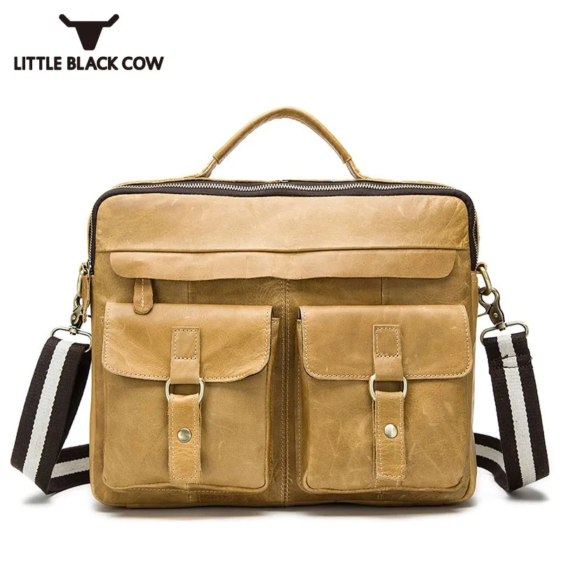 High Quality Large Capacity Male Handbag Vintage Genuine Leather Bags ...