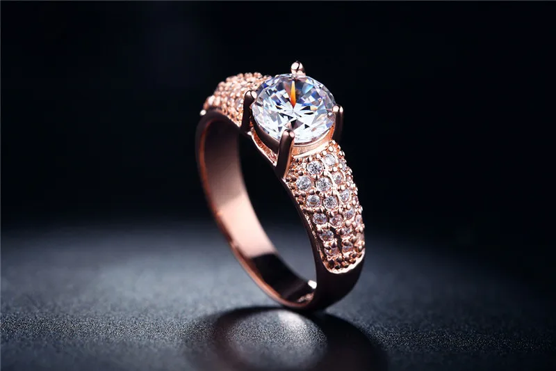 DODO Vintage Elegant Engagement Ring For Women Rose Gold Color Round CZ Rings For Prom Crystal Alliance Anillos Mujer Hot KDR3 (5)