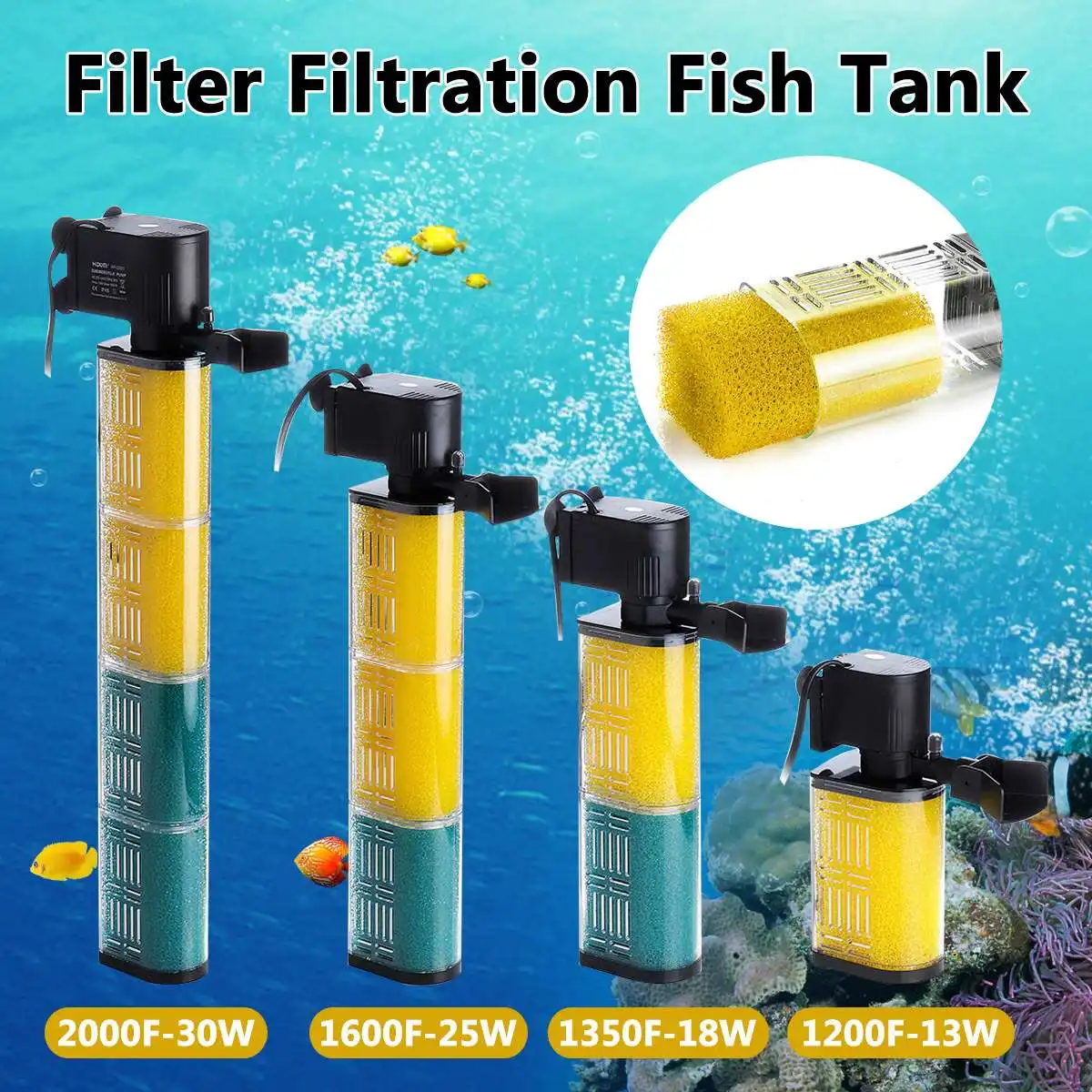 

13W/18W/25W/30W Hidom Submersible Aquarium Internal Pump Silent Internal Aquarium Filter Submersible Water Pump Filter