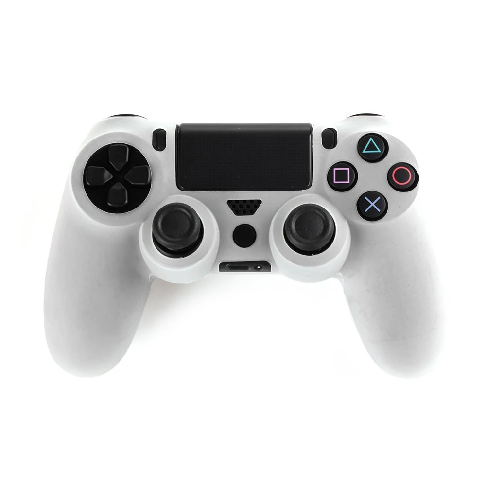Оболочка контроллера силиконовая мягкая гибкая гелевая резина для PS4 sony Playstation 4 ультра-тонкая крышка аксессуары для контроллера видеоигр - Цвет: Белый