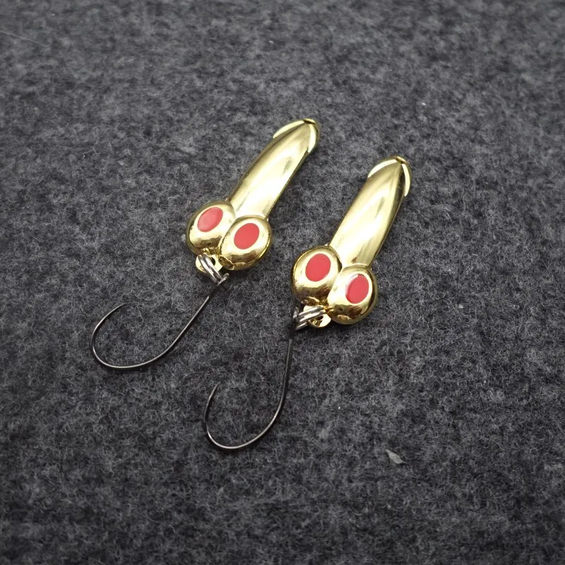 2.5g trout spoons brass fishing spoons pesca metal lures area trout fishing ultralight Fishing tackle Gold Silver color