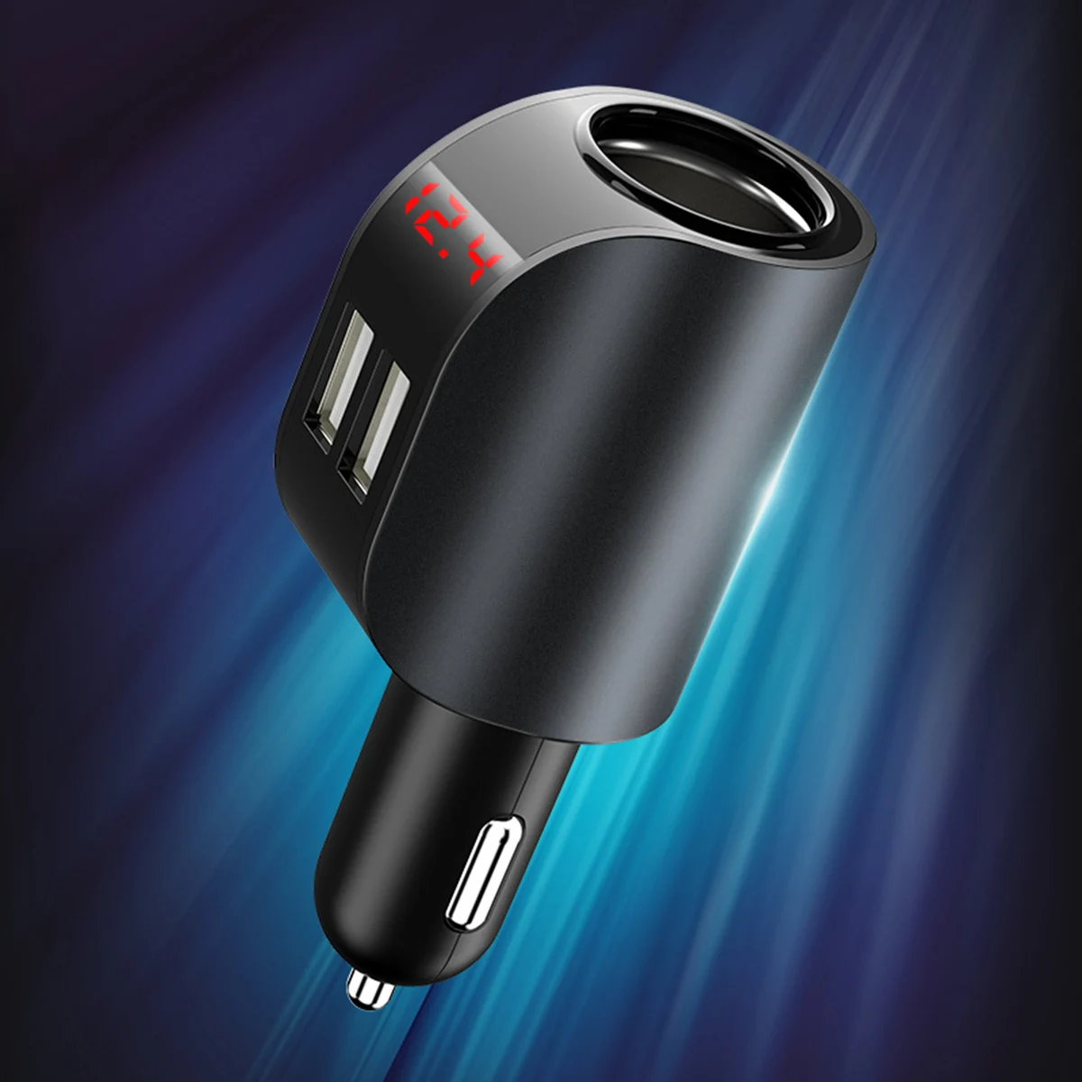 3.1A двойное USB Автомобильное зарядное устройство, зарядное устройство для мобильного телефона, 12-24 В, автомобильный прикуриватель, быстрая зарядка, адаптер с цифровым дисплеем