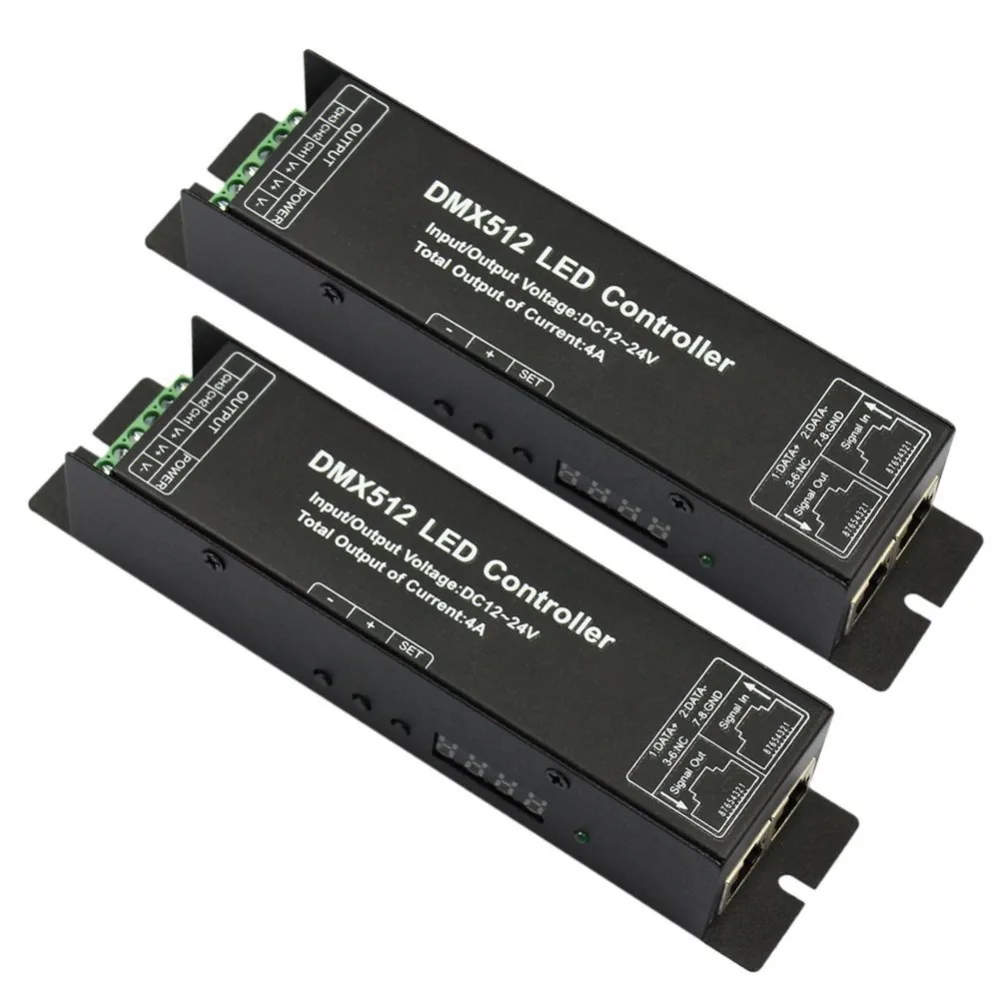 4CH DC12-24V RGB DMX 512 Decoder led controller, RGBW LED DMX512 decoder 4 Channel * 4A , Free shipping