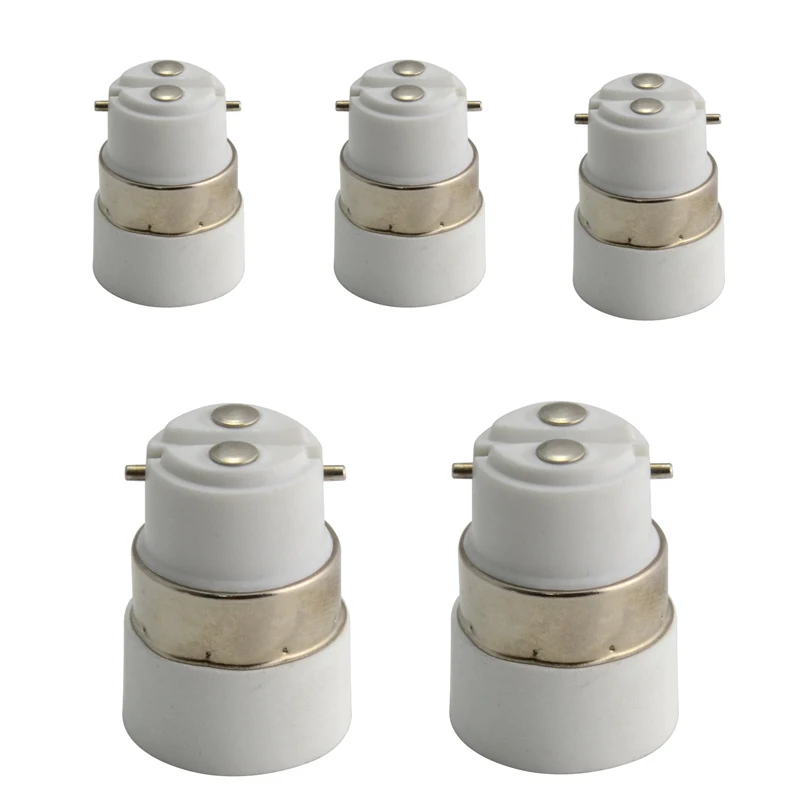 

5pcs Bayonet Cap B22 Male to SES E14 Female Light Bulb Socket Base Holder Converter